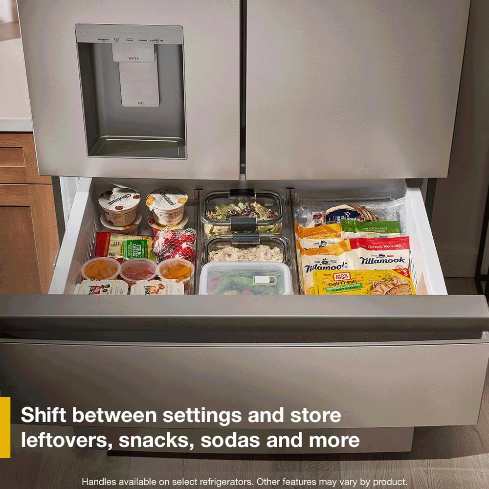 29 Cu. Ft. Family-Sized Capacity French Door Refrigerator with Flexible Temperature Drawer WRMF3636SV