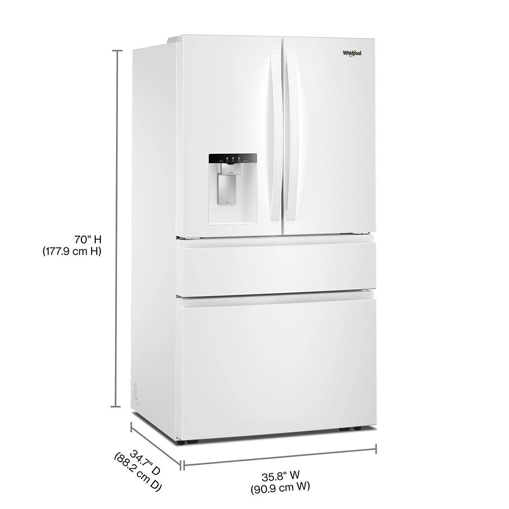 29 Cu. Ft. Family-Sized Capacity French Door Refrigerator with Flexible Temperature Drawer WRMF3636SW