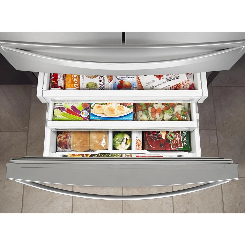36-inch Wide 4 Door Refrigerator with Prep and Store Bins - 26 Cu. Ft. WRMF7736PZ