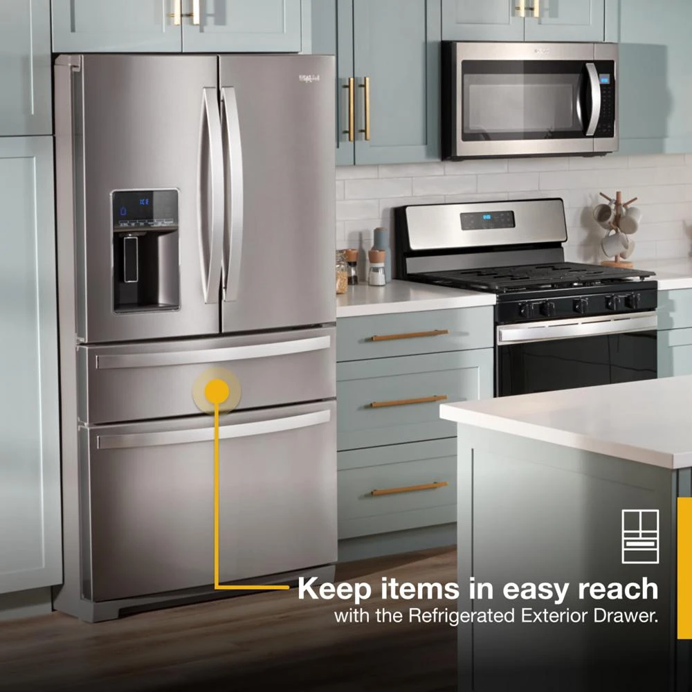 36-inch Wide 4 Door Refrigerator with Prep and Store Bins - 26 Cu. Ft. WRMF7736PZ