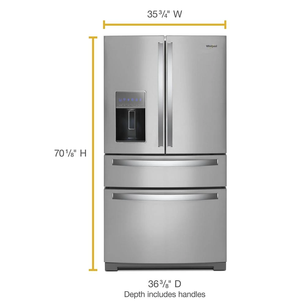 36-inch Wide 4 Door Refrigerator with Prep and Store Bins - 26 Cu. Ft. WRMF7736PZ