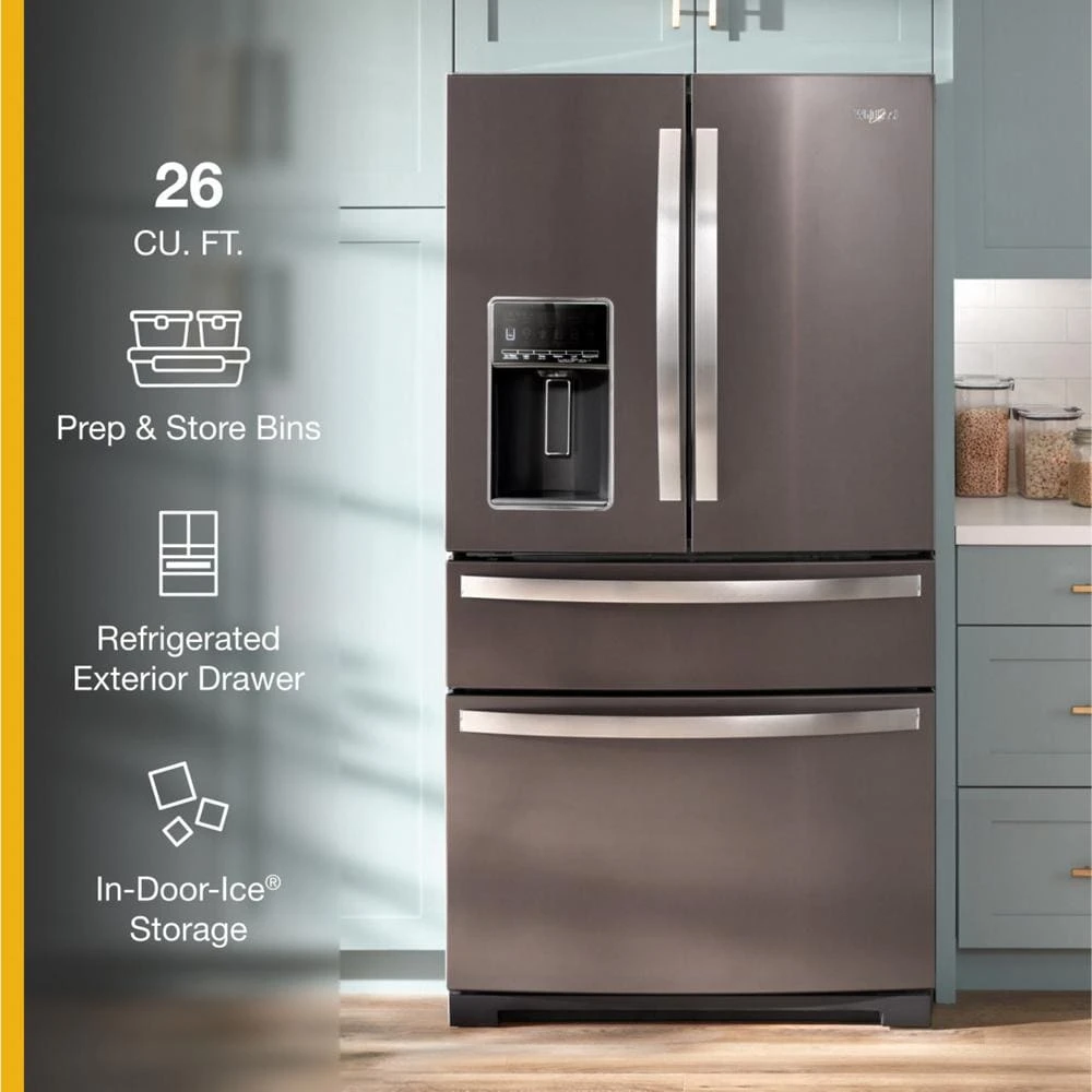 36-inch Wide 4 Door Refrigerator with Prep and Store Bins - 26 Cu. Ft. WRMF7736PZ