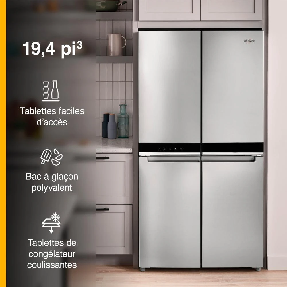36-inch Wide Counter Depth 4 Door Refrigerator - 19.4 cu. ft. WRQA59CNKZ