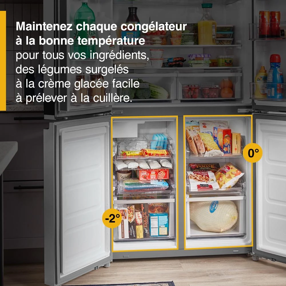 36-inch Wide Counter Depth 4 Door Refrigerator - 19.4 cu. ft. WRQA59CNKZ