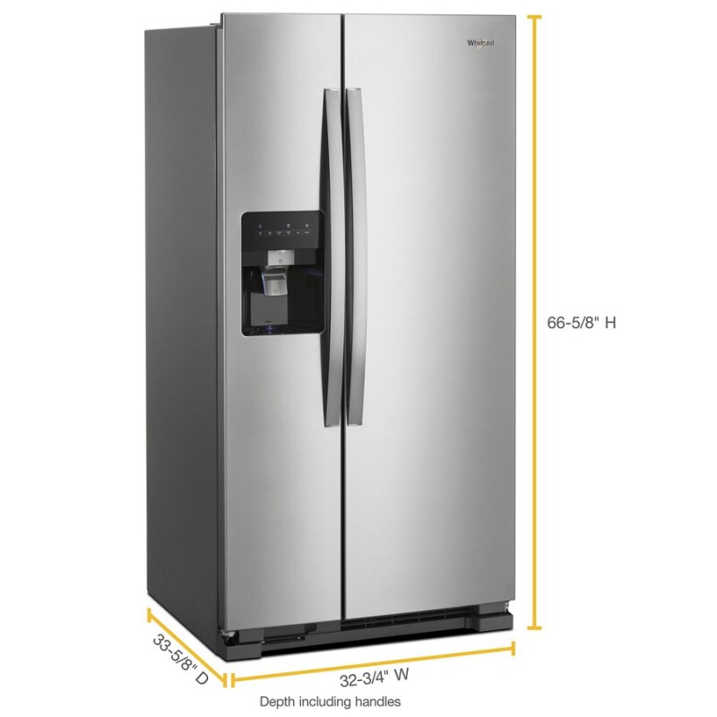 Whirlpool 33-inch Wide Side-by-Side Refrigerator - 21 cu. ft. Monochromatic Stainless Steel WRS311SDHM Picture 1