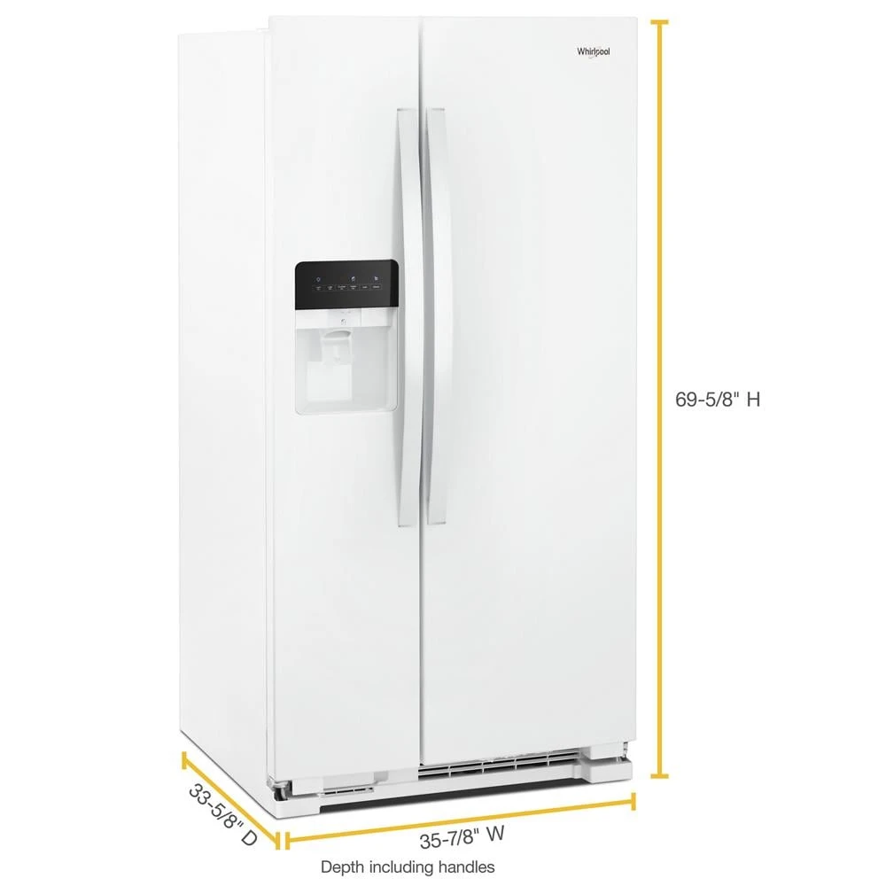 36-inch Wide Side-by-Side Refrigerator - 24 cu. ft. WRS315SDHW