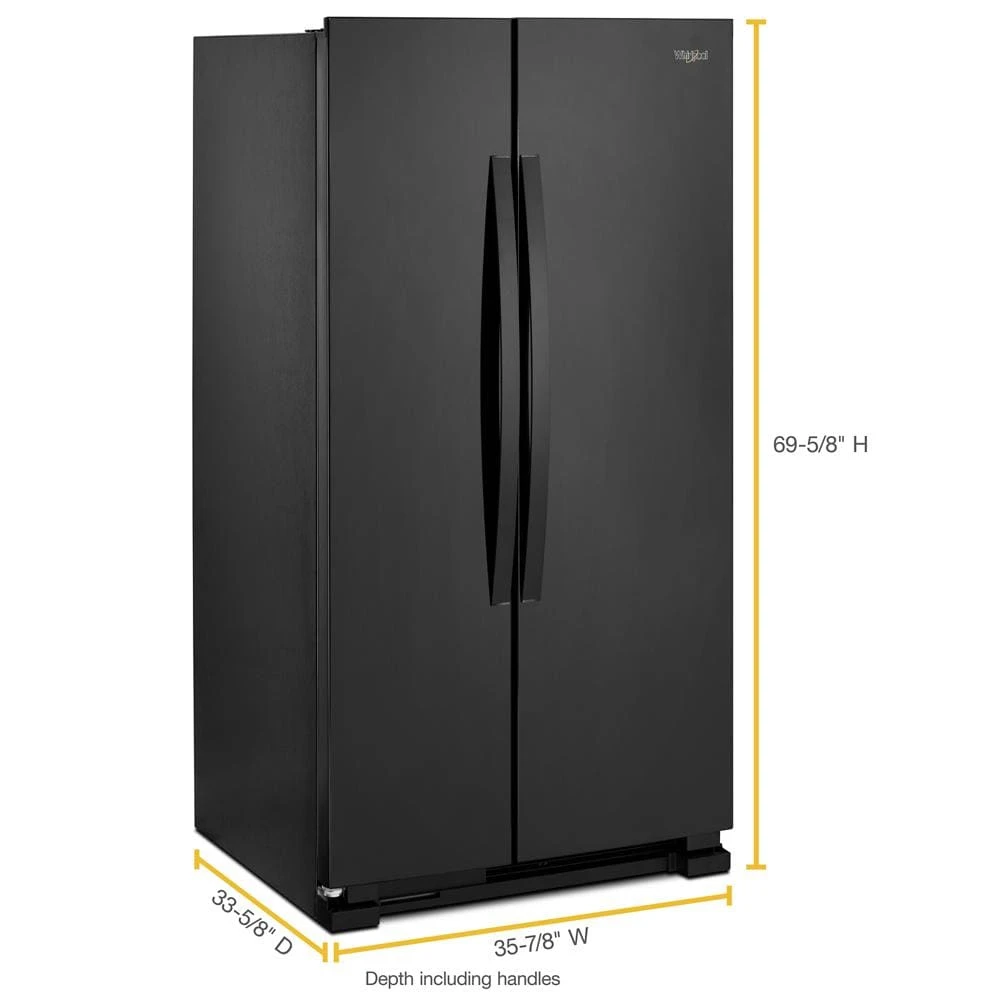 36-inch Wide Side-by-Side Refrigerator - 25 cu. ft. WRS315SNHB
