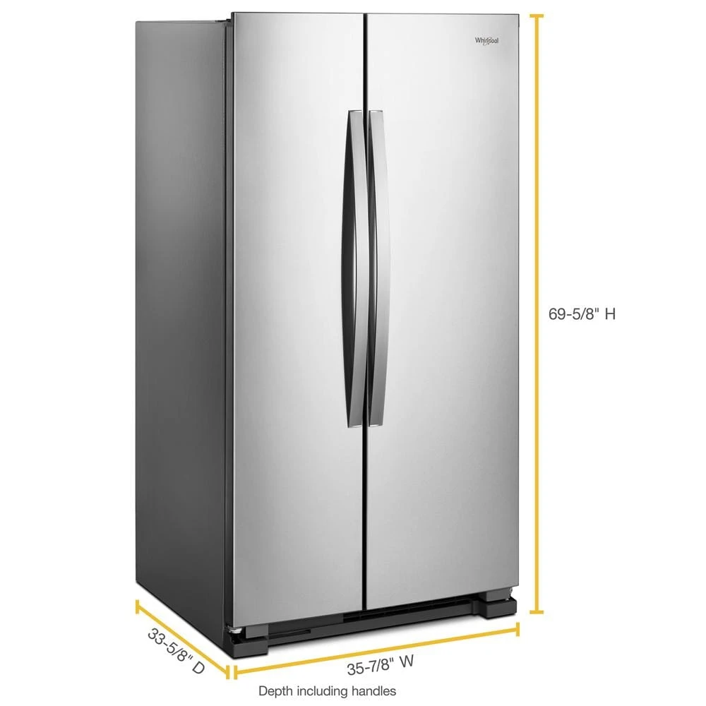 36-inch Wide Side-by-Side Refrigerator - 25 cu. ft. WRS315SNHM