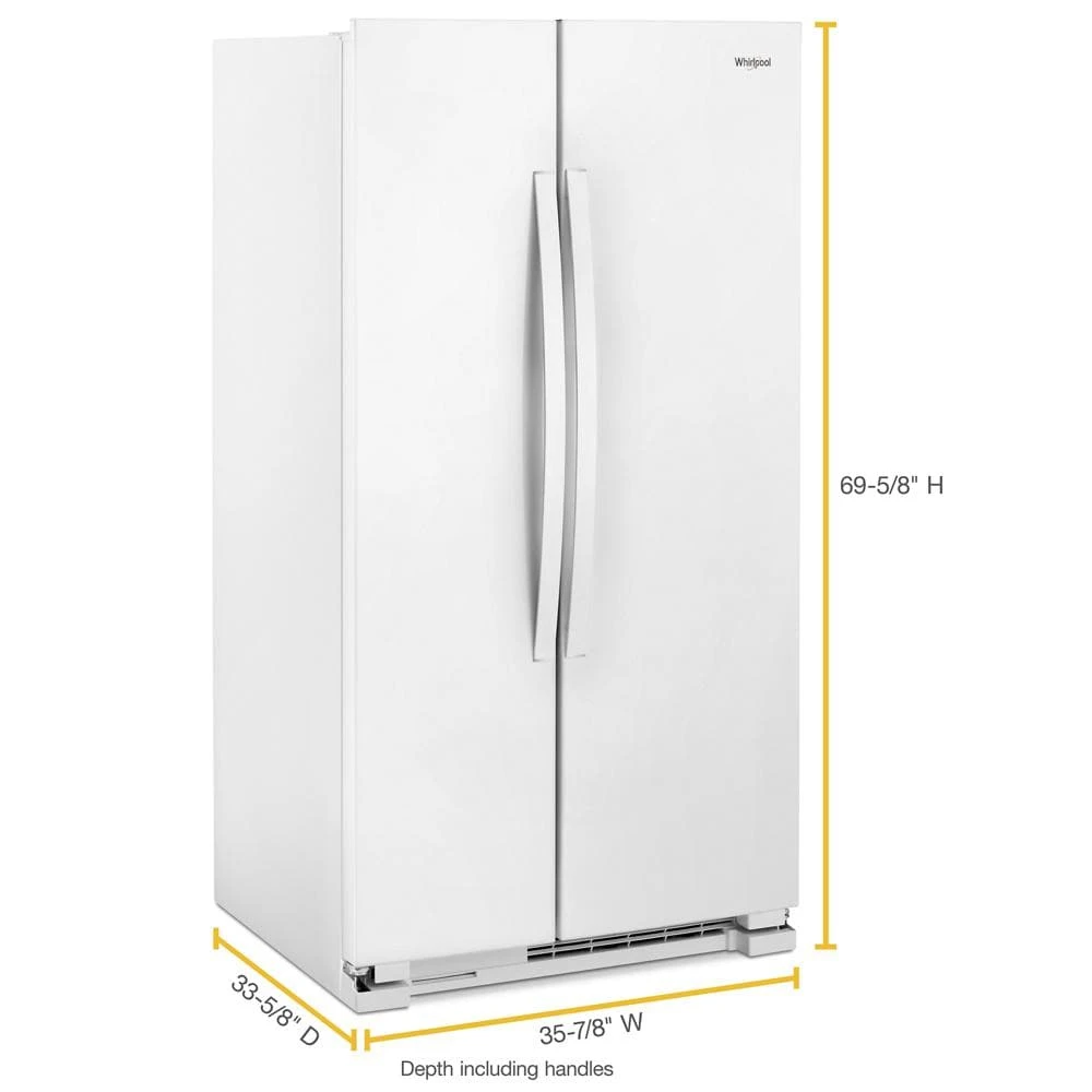 36-inch Wide Side-by-Side Refrigerator - 25 cu. ft. WRS315SNHW
