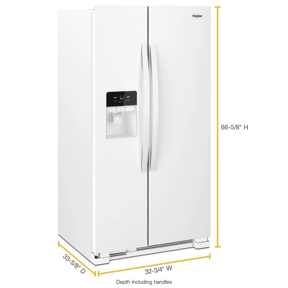 33-inch Wide Side-by-Side Refrigerator - 21 cu. ft. WRS321SDHW