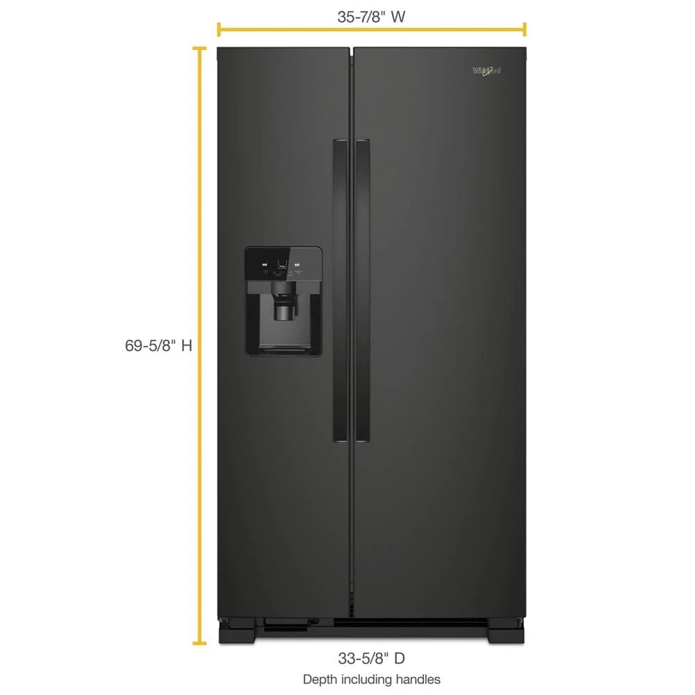 36-inch Wide Side-by-Side Refrigerator - 25 cu. ft. WRS335SDHB
