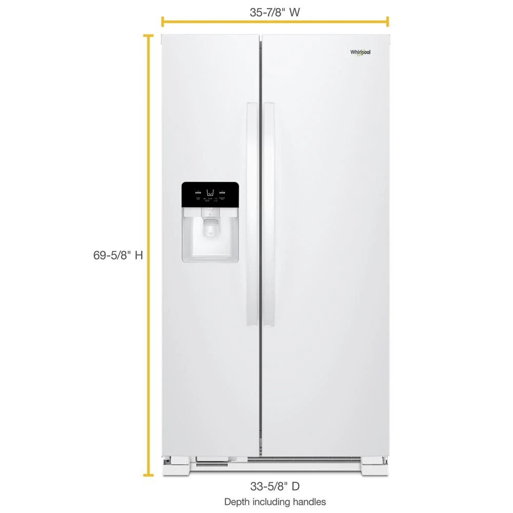 36-inch Wide Side-by-Side Refrigerator - 25 cu. ft. WRS335SDHW