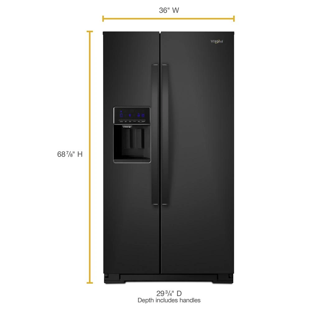 36-inch Wide Counter Depth Side-by-Side Refrigerator - 21 cu. ft. WRS571CIHB