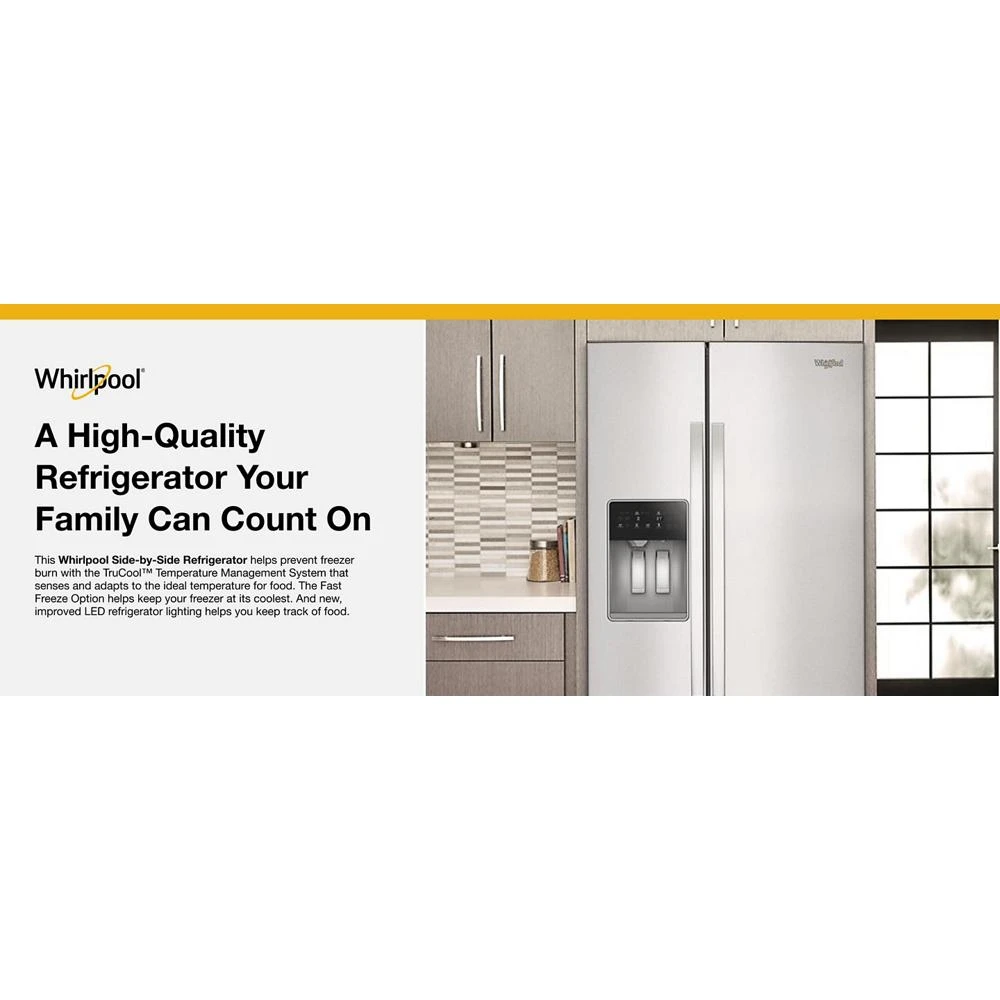36-inch Standard Depth Side-by-Side Refrigerator with TruCool™ System WRSF5536RZ