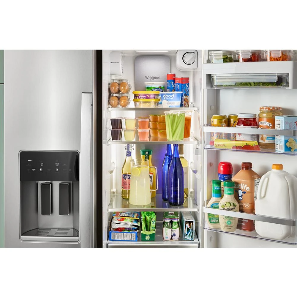 36-inch Standard Depth Side-by-Side Refrigerator with Prep & Store Bins WRSF6536RZ