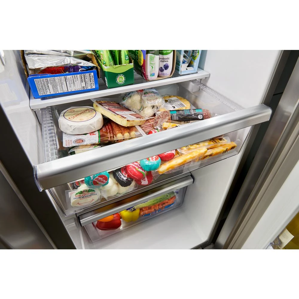 36-inch Standard Depth Side-by-Side Refrigerator with Prep & Store Bins WRSF6536RZ