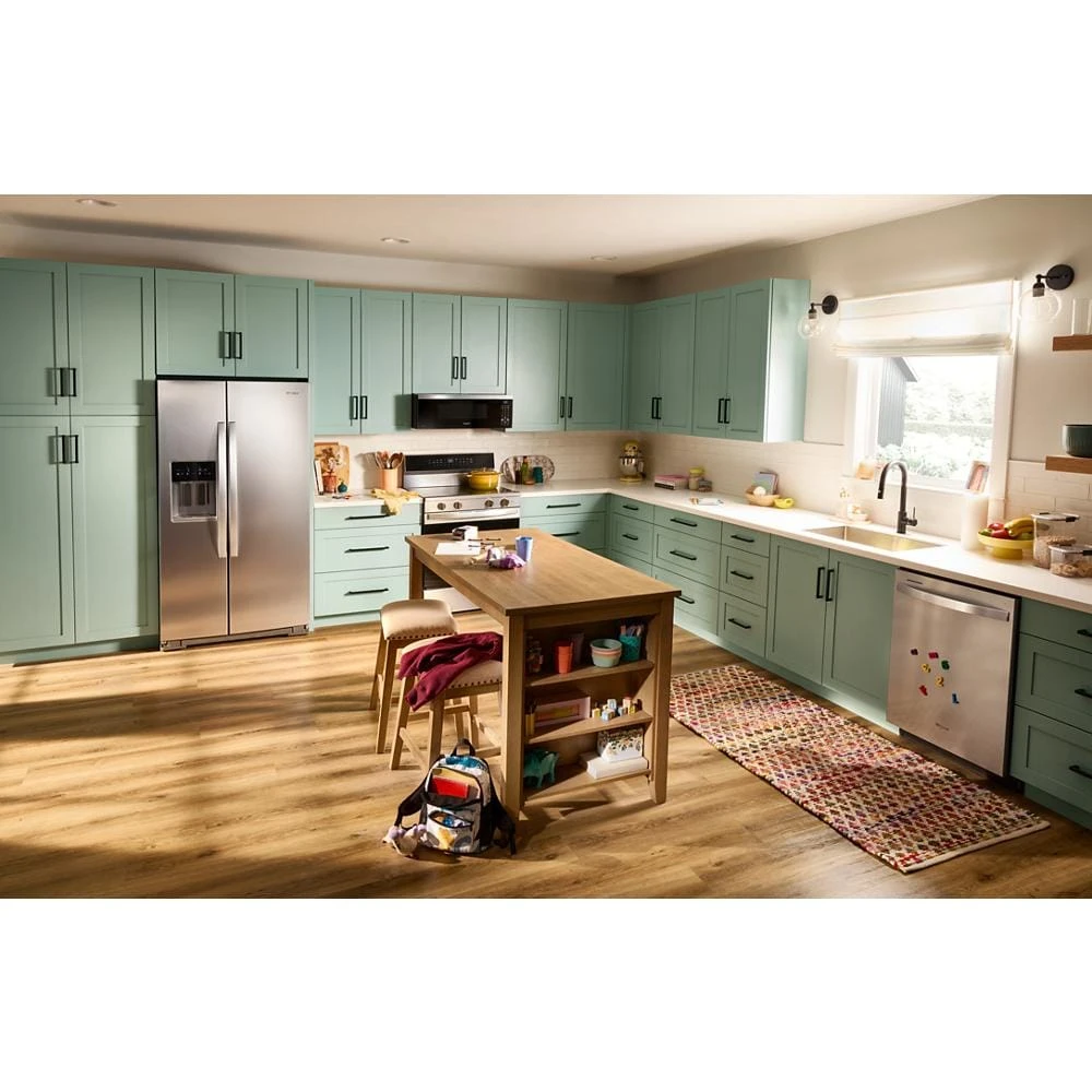 36-inch Standard Depth Side-by-Side Refrigerator with Prep & Store Bins WRSF6536RZ