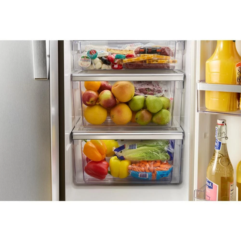 36-inch Standard Depth Side-by-Side Refrigerator with Prep & Store Bins WRSF6536RZ