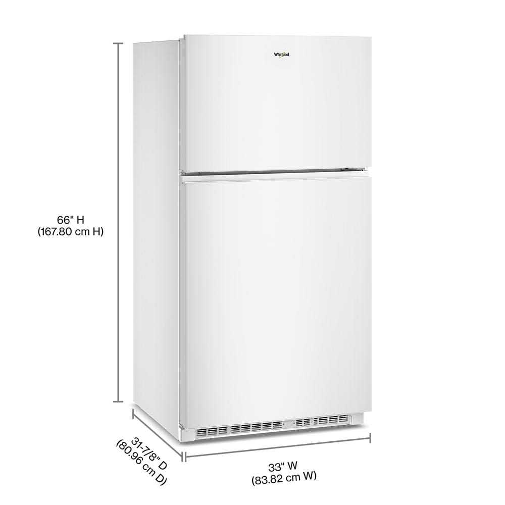 32.8-inch Wide Top Freezer Refrigerator with Total Coverage Cooling- 21.3 Cu. Ft. WRTX3021TW
