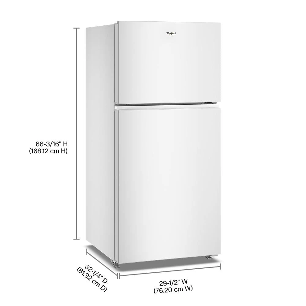 Whirlpool® 30-inch Wide Top Freezer Refrigerator with Total Coverage Cooling- 19 Cu. Ft. WRTX3119SW