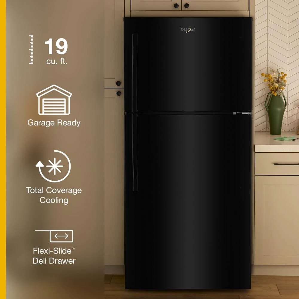 29.5-inch Wide Top Freezer Refrigerator with Total Coverage Cooling- 19.2 Cu. Ft. WRTX7419SB