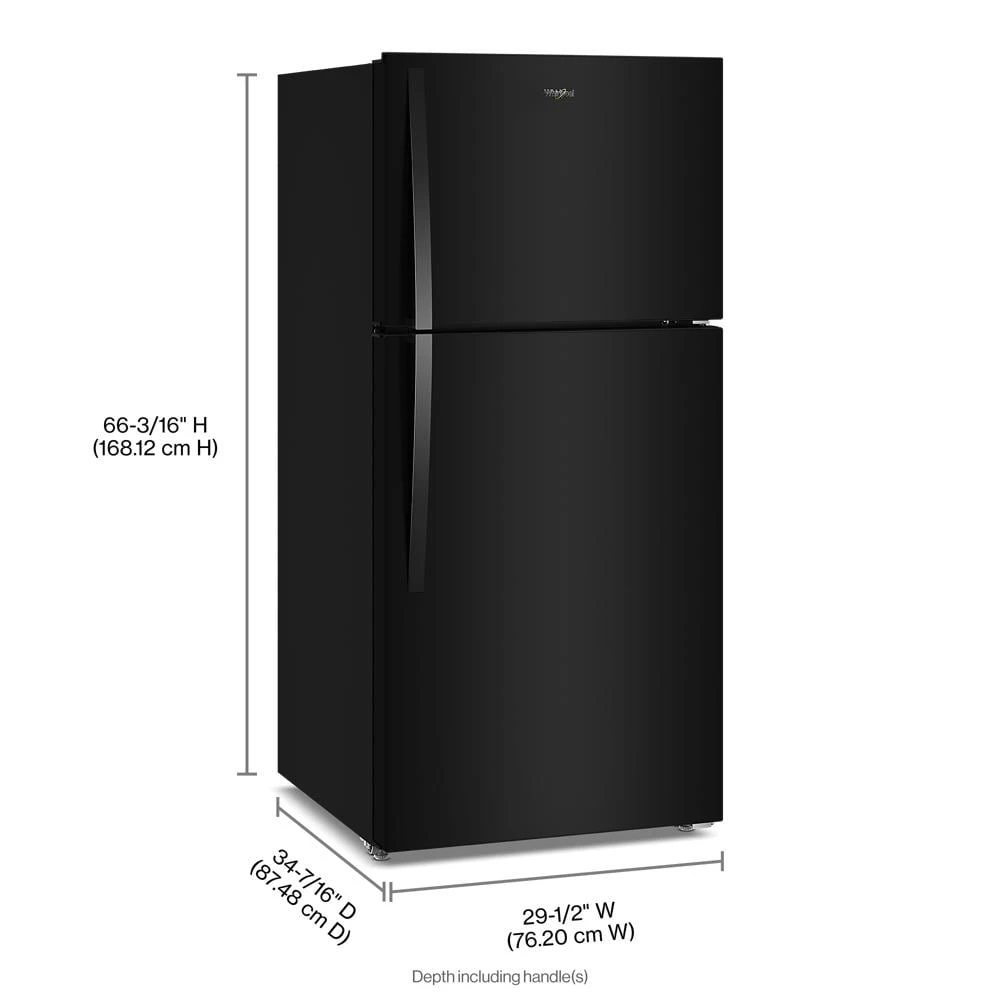 29.5-inch Wide Top Freezer Refrigerator with Total Coverage Cooling- 19.2 Cu. Ft. WRTX7419SB