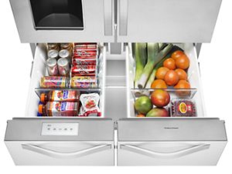 Whirlpool 26 cu. ft. Double Drawer Refrigerator with Dual Icemakers Monochromatic Stainless Steel WRV986FDEM Picture 1