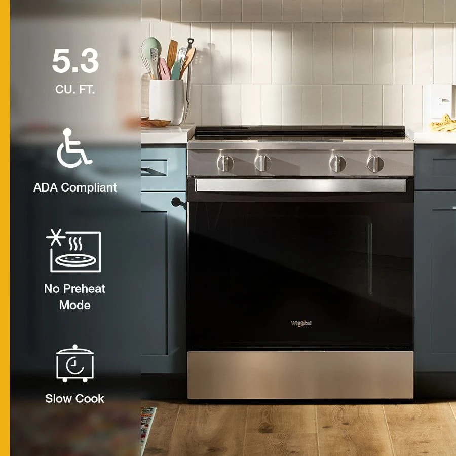 30-inch Electric Range with No Preheat and Slow Cook Modes WSES3130SS