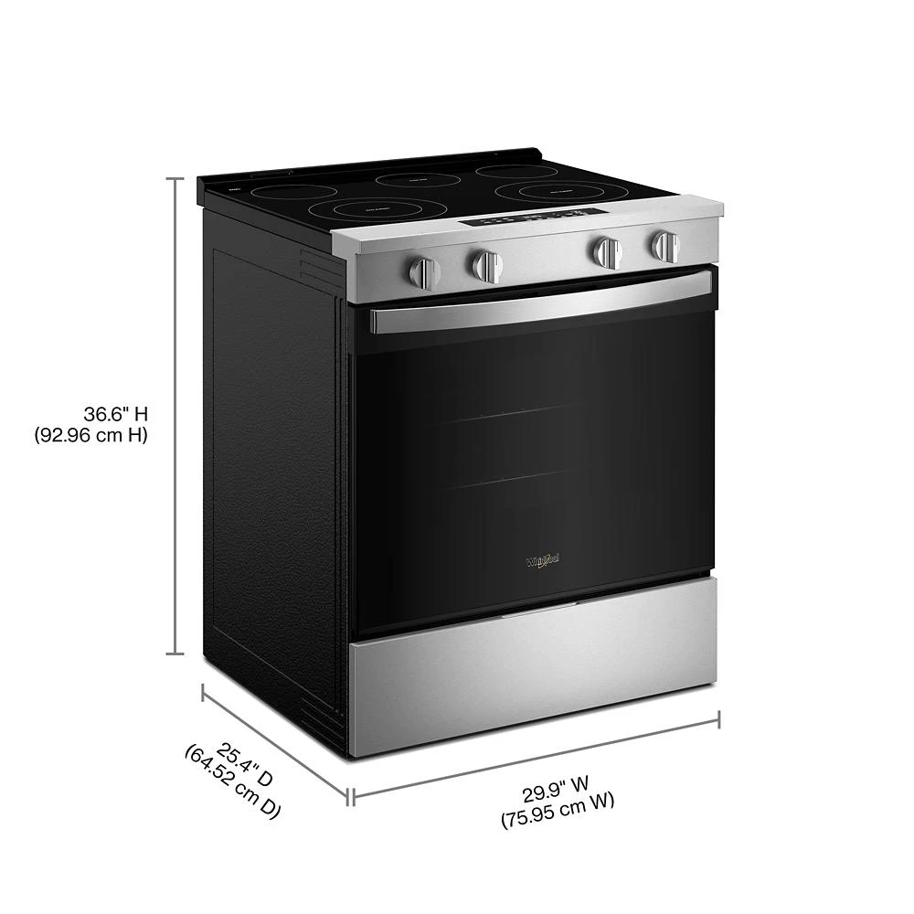 30-inch Electric Range with No Preheat and Slow Cook Modes WSES3330TS