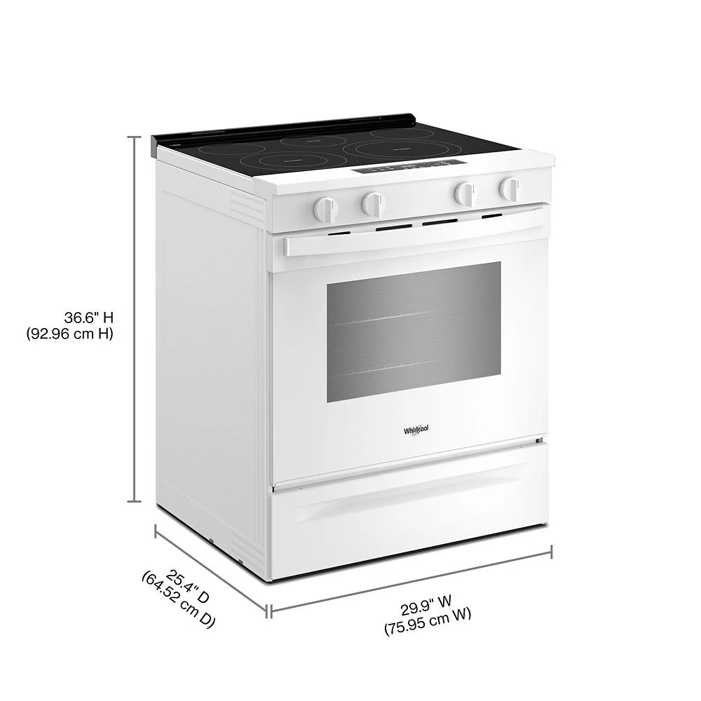 30-inch Electric Range with No Preheat and Slow Cook Modes WSES3330TW