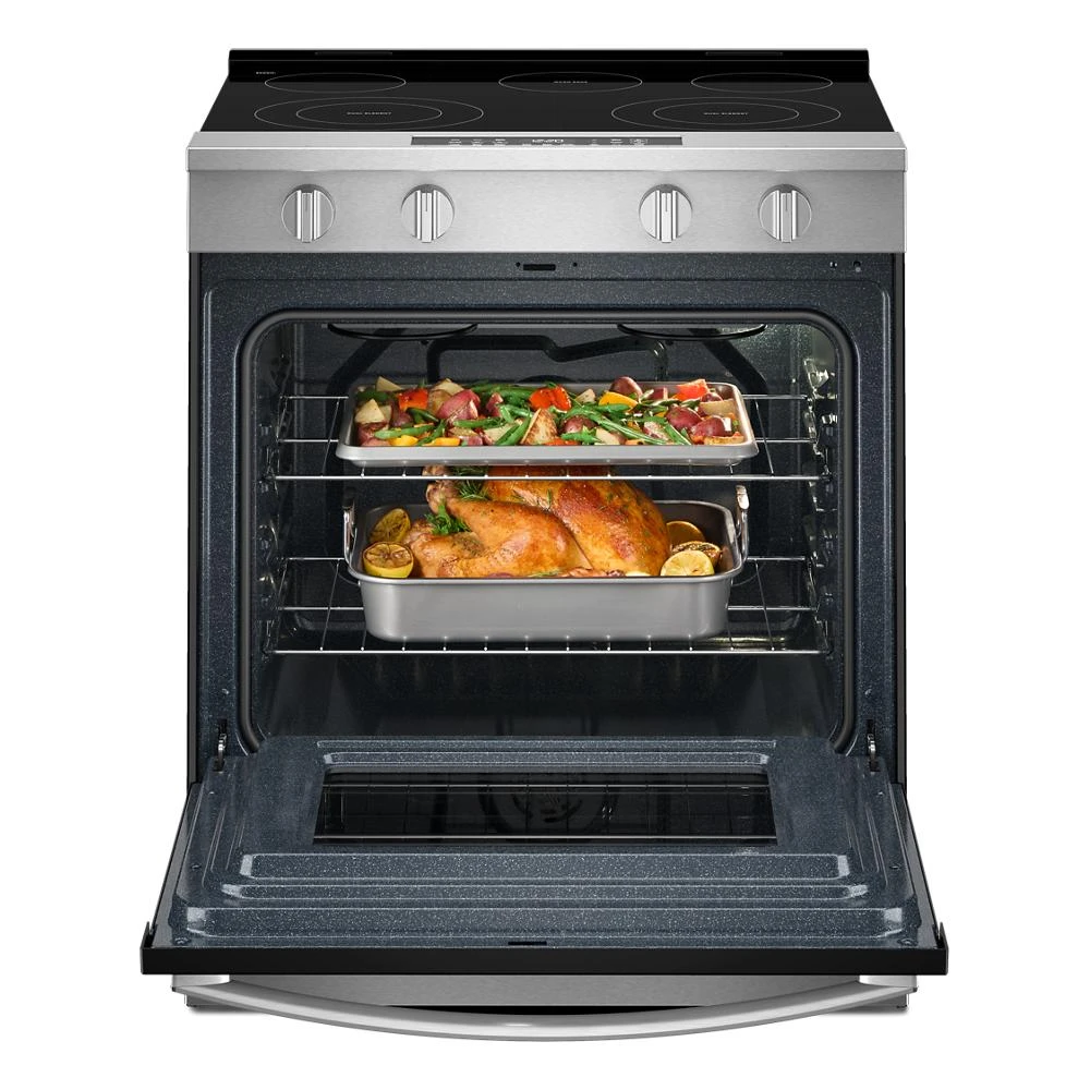 30-inch Electric Smart Range with Air Cooking Technology and Steam Clean WSES4530TS