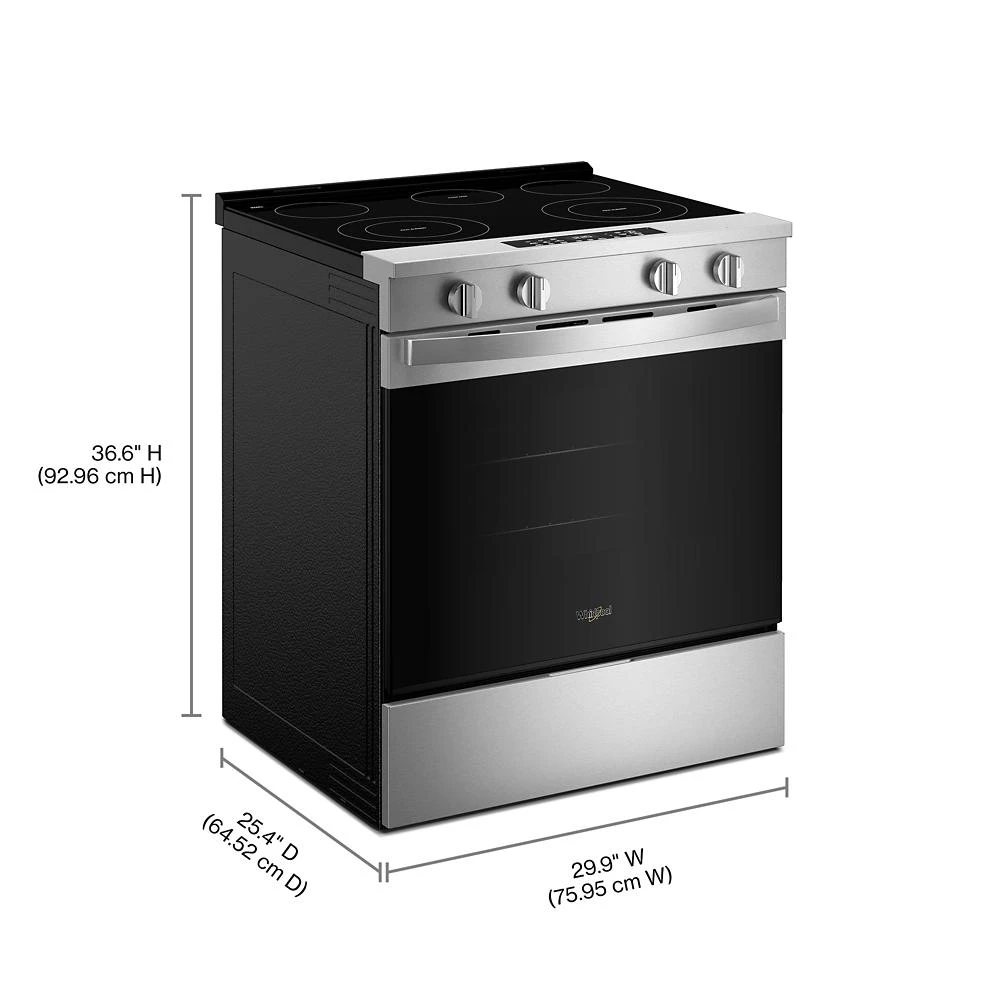 30-inch Electric Smart Range with Air Cooking Technology and Steam Clean WSES4530TS