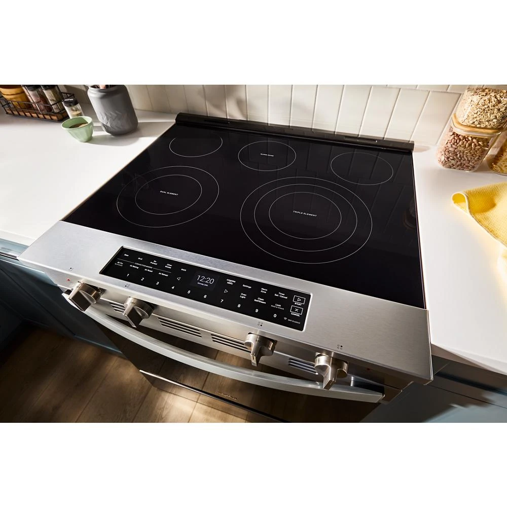 30-inch Smart Slide in Electric Range with Air Cooking Technology, No Preheat Air Fry, WipeClean™ Coating, Steam/Self Clean and High Speed Preheat WSES7530RZ