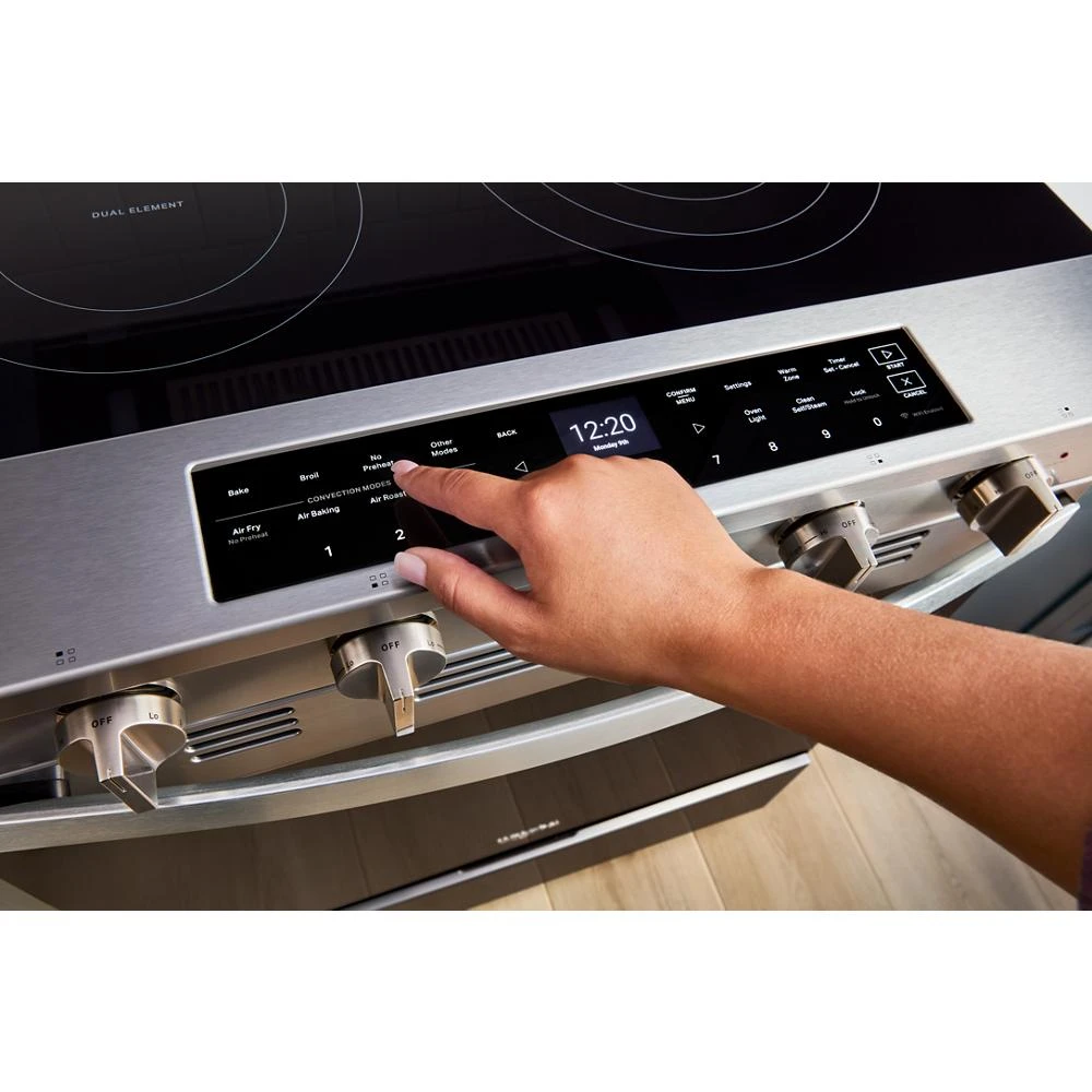30-inch Smart Slide in Electric Range with Air Cooking Technology, No Preheat Air Fry, WipeClean™ Coating, Steam/Self Clean and High Speed Preheat WSES7530RZ