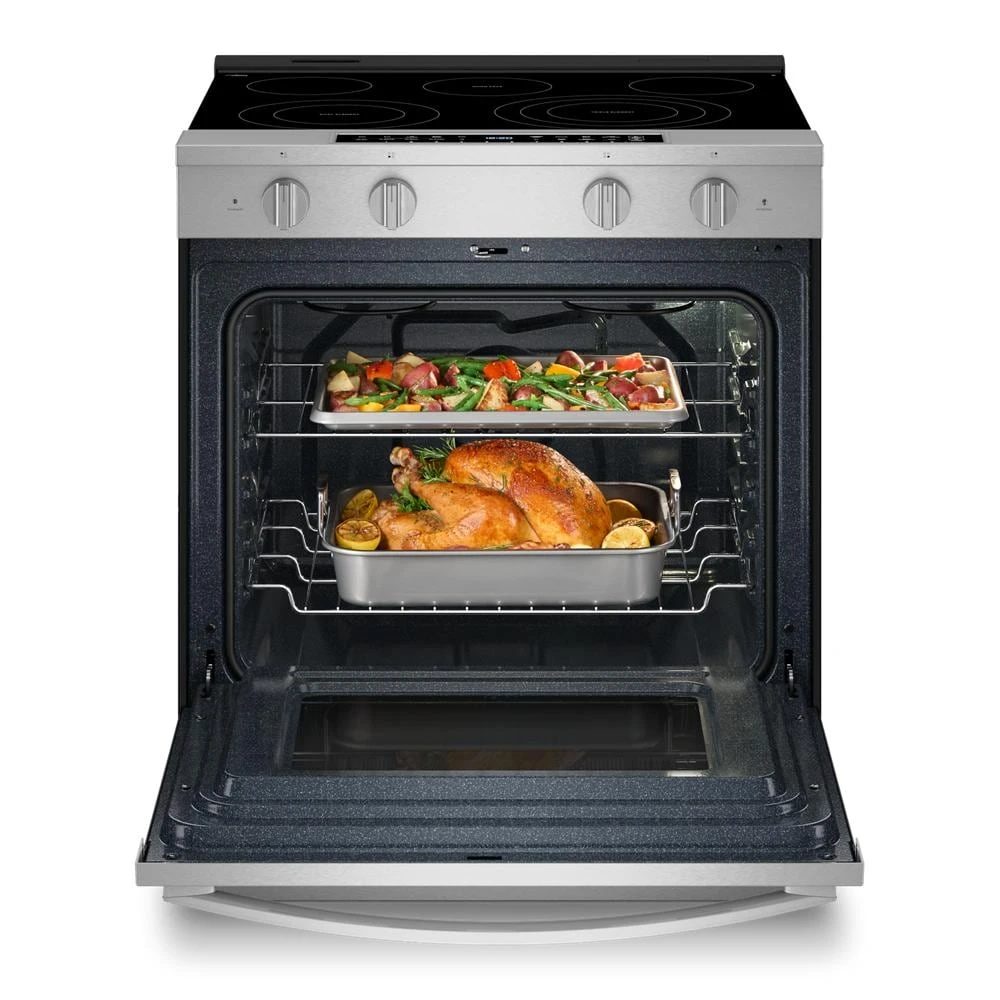 30-inch Smart Slide in Electric Range with Air Cooking Technology, No Preheat Air Fry, WipeClean™ Coating, Steam/Self Clean and High Speed Preheat WSES7530RZ