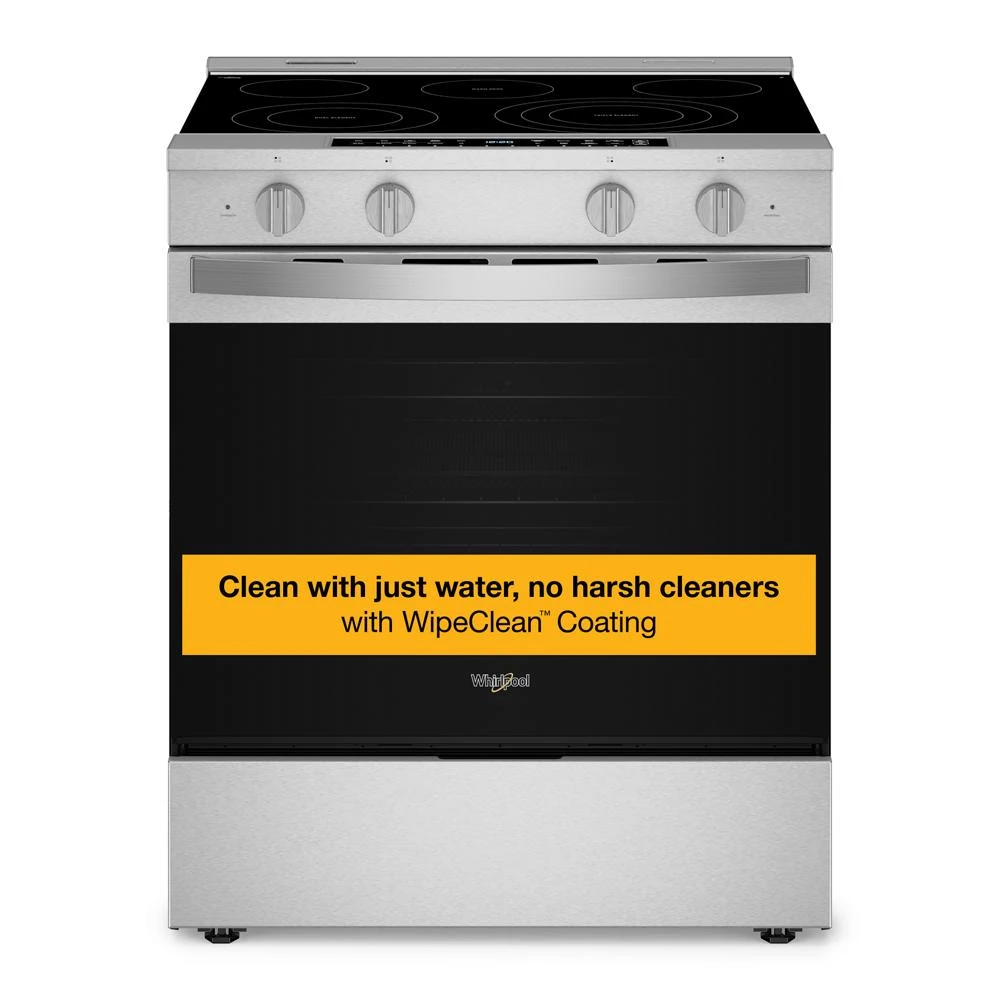 30-inch Smart Slide in Electric Range with Air Cooking Technology, No Preheat Air Fry, WipeClean™ Coating, Steam/Self Clean and High Speed Preheat WSES7530RZ