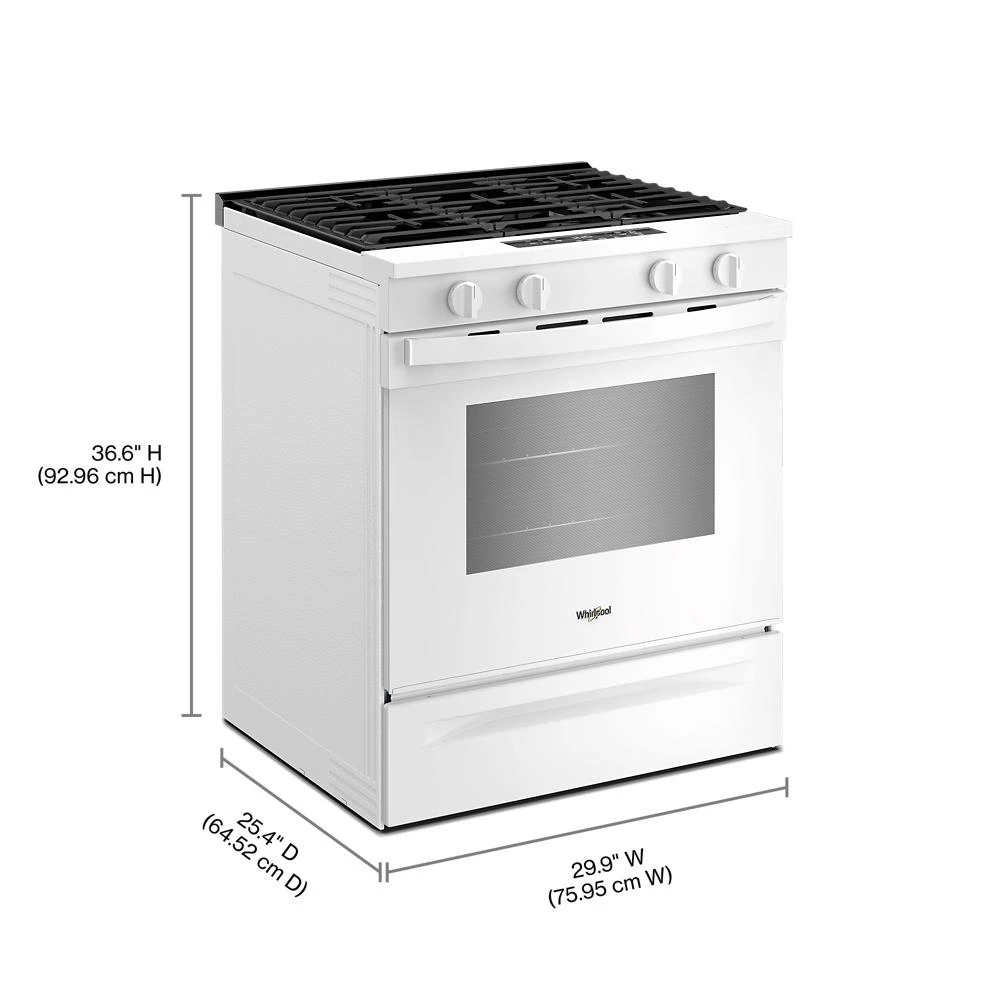 30-inch Gas Range with No Preheat and Slow Cook Modes WSGS3330TW
