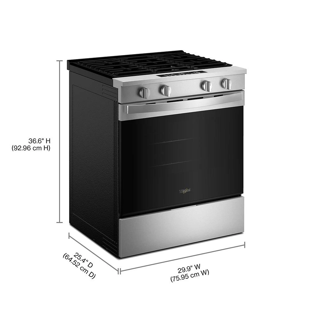 30-inch Gas Smart Range with Air Cooking Technology and Steam Clean WSGS4530TS
