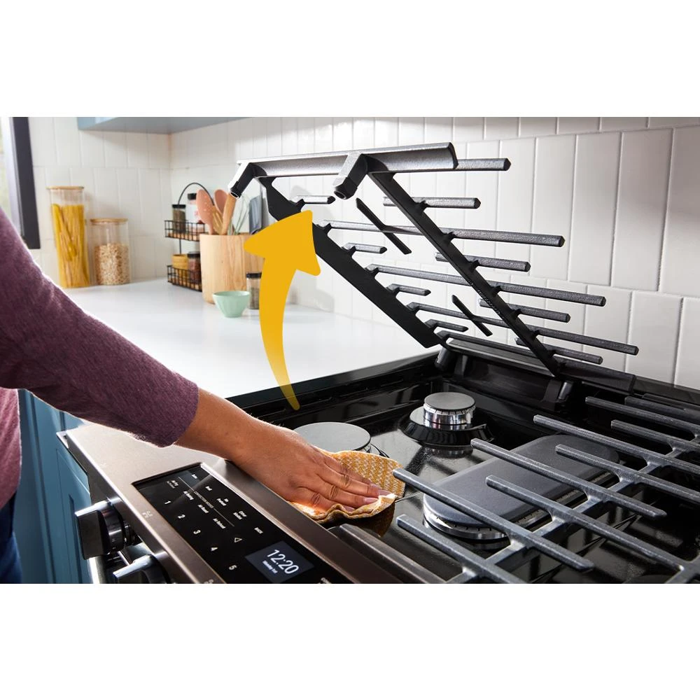 30-inch Smart Slide In Gas Range with Air Cooking Technology, No Preheat Air Fry, Steam/Self Clean and High Speed Preheat WSGS7530RV