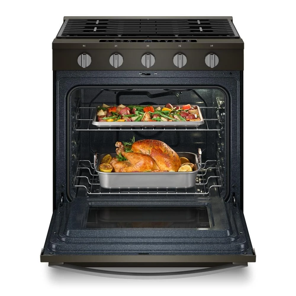 30-inch Smart Slide In Gas Range with Air Cooking Technology, No Preheat Air Fry, Steam/Self Clean and High Speed Preheat WSGS7530RV