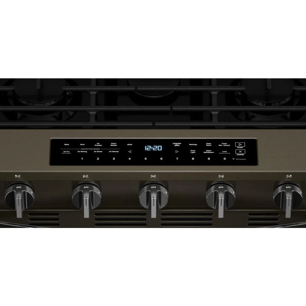 30-inch Smart Slide In Gas Range with Air Cooking Technology, No Preheat Air Fry, Steam/Self Clean and High Speed Preheat WSGS7530RV