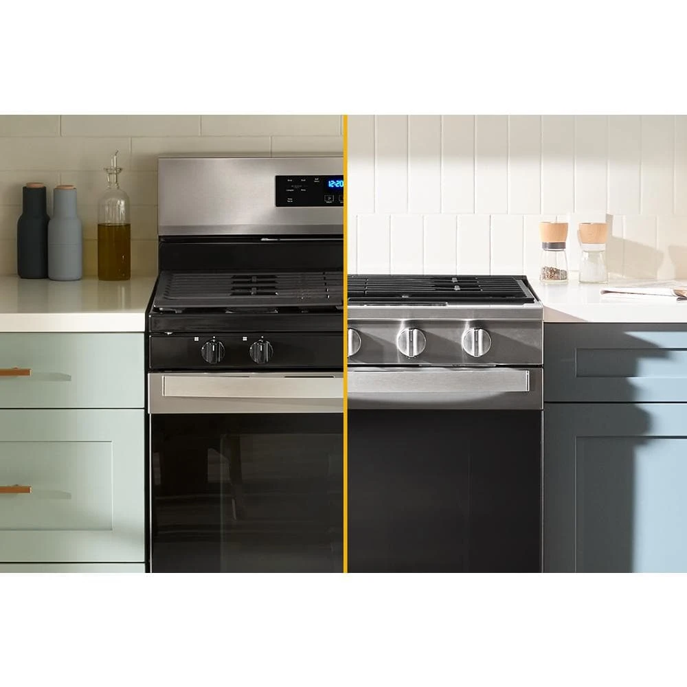 30-inch Smart Slide In Gas Range with Air Cooking Technology, No Preheat Air Fry, Steam/Self Clean and High Speed Preheat WSGS7530RV