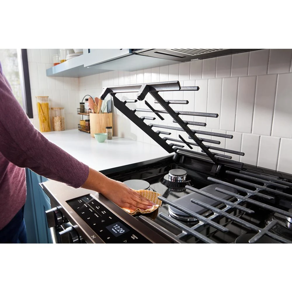 30-inch Smart Slide In Gas Range with Air Cooking Technology, No Preheat Air Fry, Steam/Self Clean and High Speed Preheat WSGS7530RV