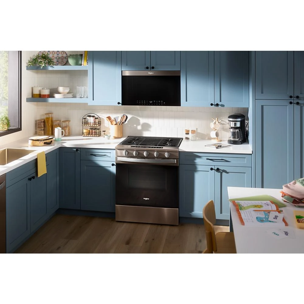 30-inch Smart Slide In Gas Range with Air Cooking Technology, No Preheat Air Fry, Steam/Self Clean and High Speed Preheat WSGS7530RV