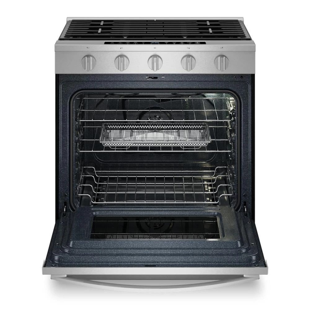30-inch Smart Slide In Gas Range with Air Cooking Technology, No Preheat Air Fry, Steam/Self Clean and High Speed Preheat WSGS7530RZ