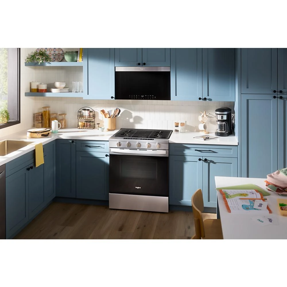 30-inch Smart Slide In Gas Range with Air Cooking Technology, No Preheat Air Fry, Steam/Self Clean and High Speed Preheat WSGS7530RZ