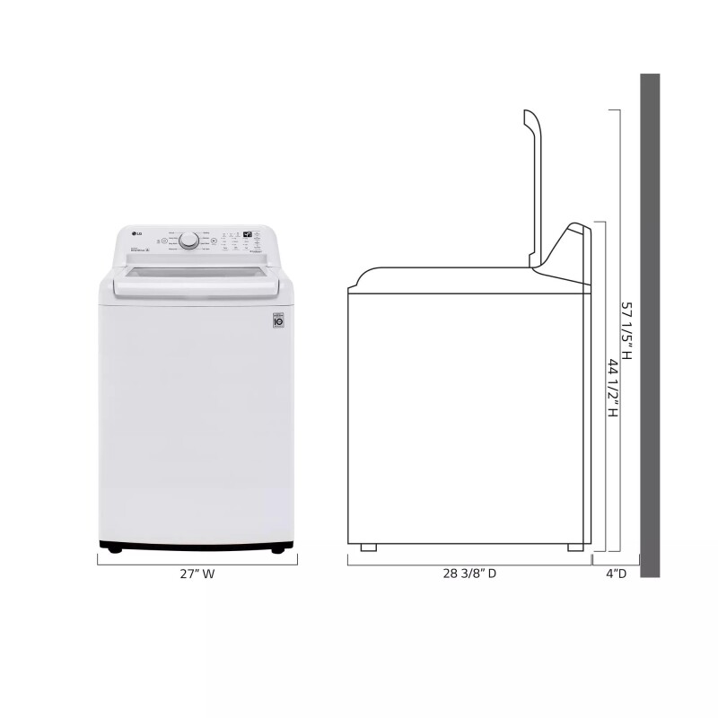 4.3 cu. ft. Ultra Large Capacity Top Load Washer with 4-Way™ Agitator & TurboDrum™ Technology WT7005CW