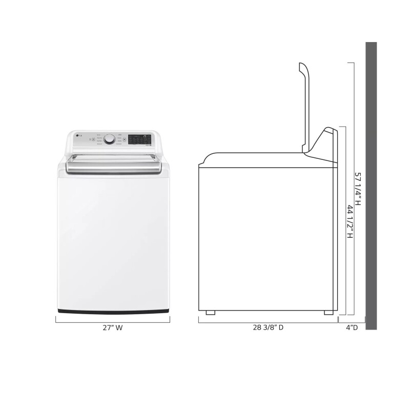 5.5 cu.ft. Mega Capacity Smart wi-fi Enabled Top Load Washer with TurboWash3D™ Technology WT7400CW