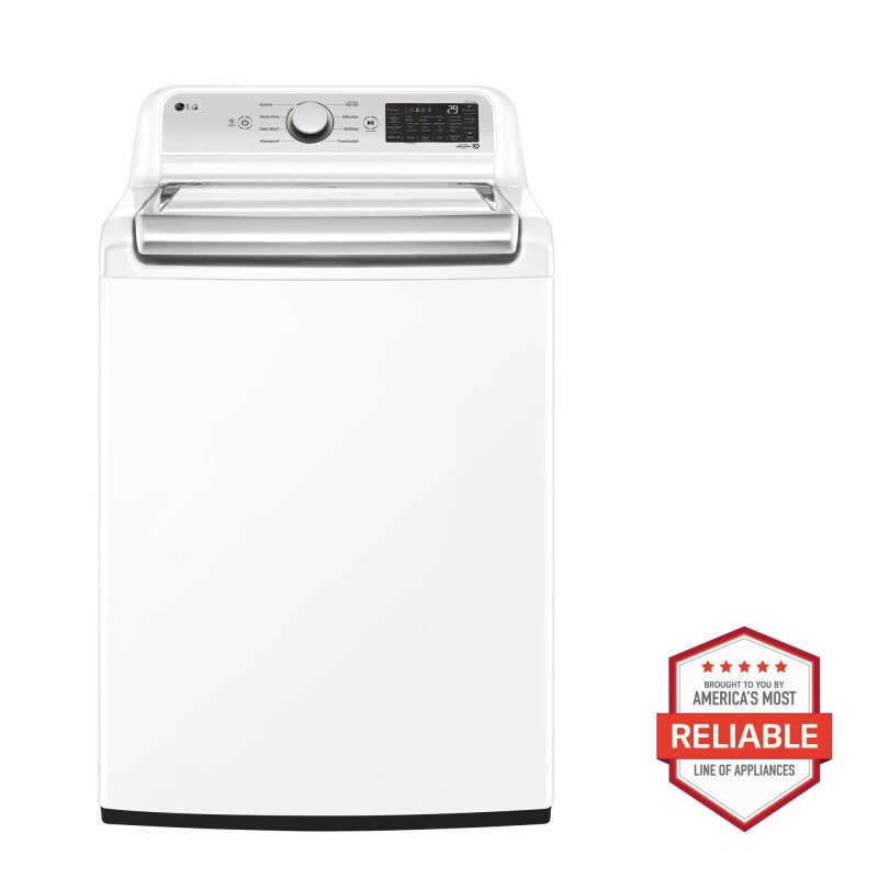 LG 5.5 cu.ft. Mega Capacity Smart wi-fi Enabled Top Load Washer with TurboWash3D™ Technology White WT7400CW Picture 1