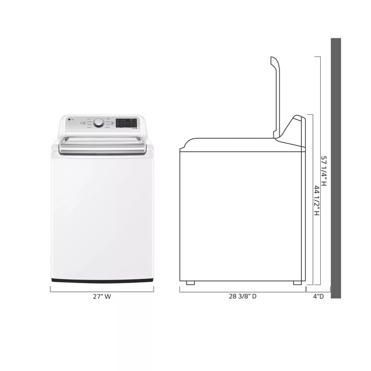 5.3 cu.ft. Mega Capacity Smart wi-fi Enabled Top Load Washer with 4-Way™ Agitator & TurboWash3D™ Technology WT7405CW